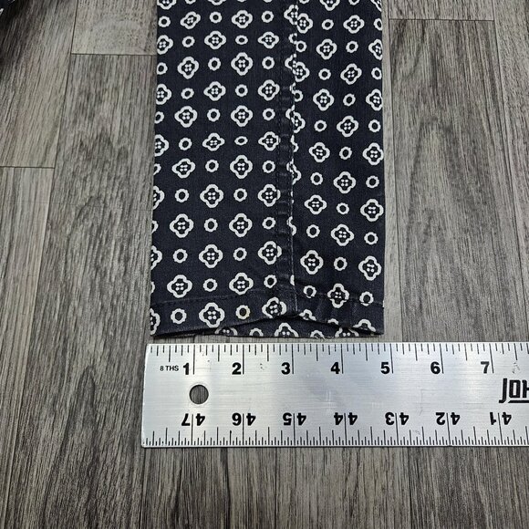 H&M Jeans Womens 8 Navy Blue White Geometric Print Skinny Cotton Stretch Pants - Picture 10 of 10